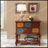 Image for Vintage Console Table, Console Table with Colorful Drawers in Brown